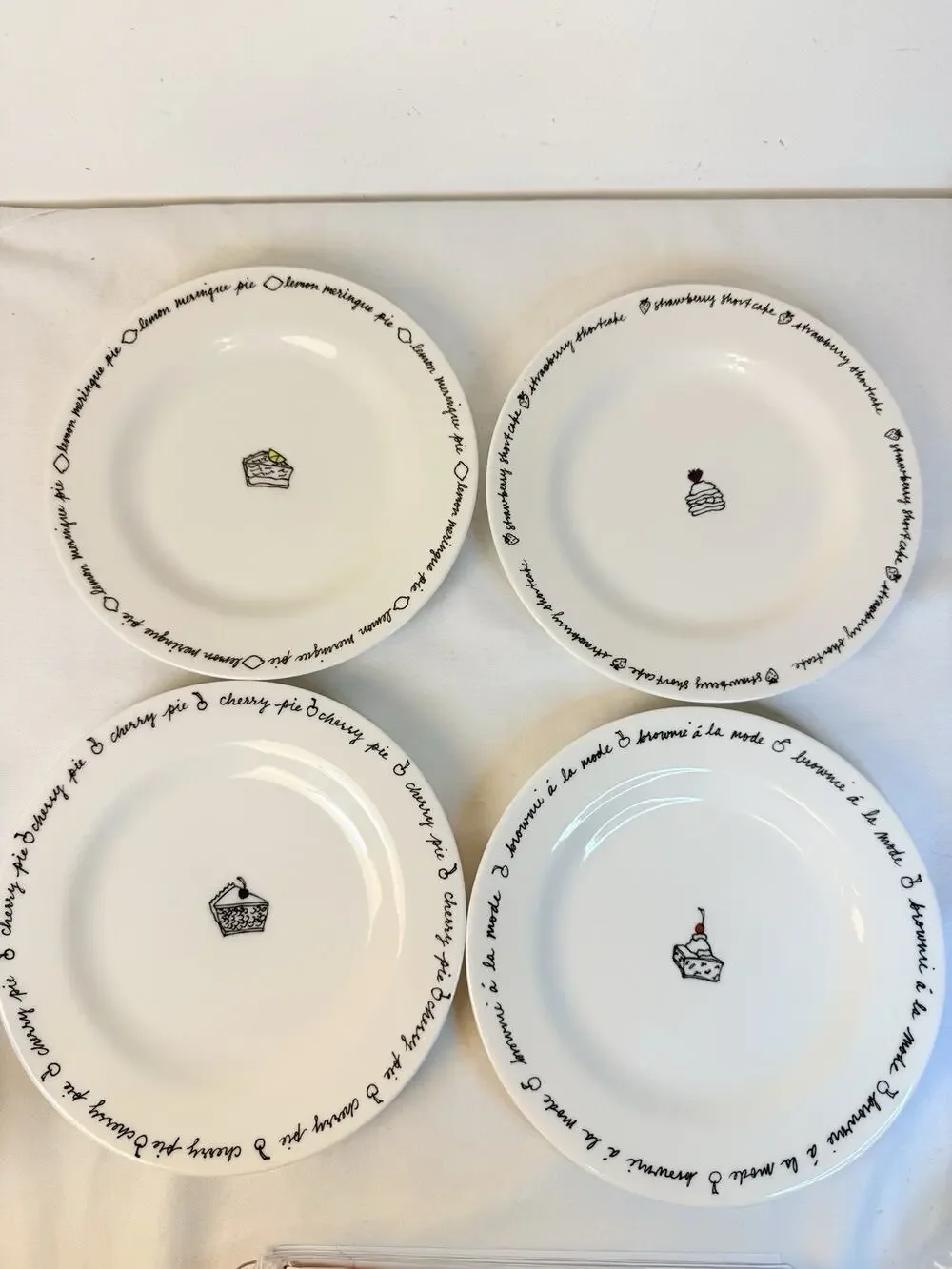Set Of 4 Pottery Barn Dessert Plates